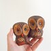 Pair Vintage Owl Plaques Little Foam Craft Woodland Small Bird