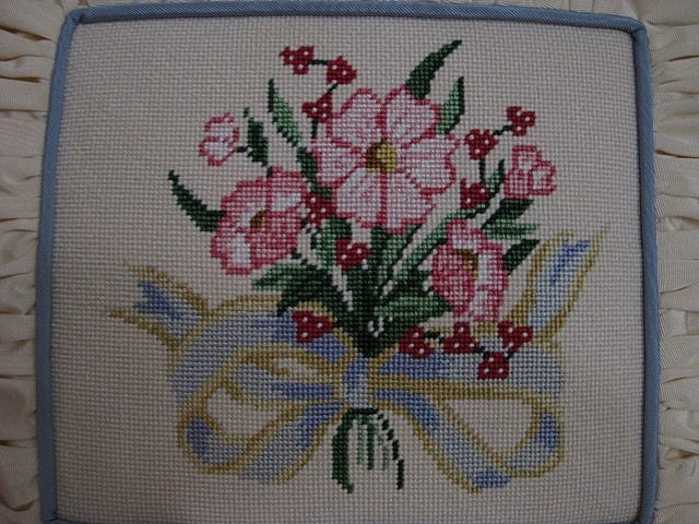 French Spring Bouquet NeedlePoint Pillow