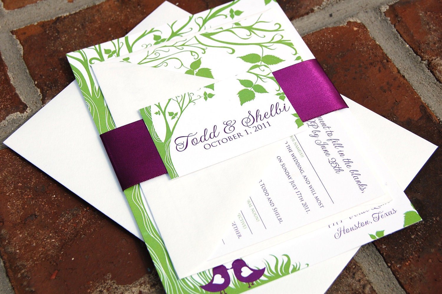 Bella Wedding Invitation Suite with Mad Lib Response Card