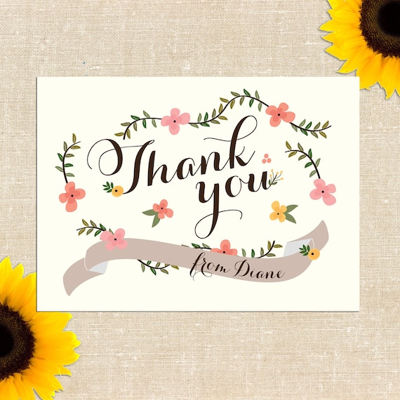 Carolina Thank You Cards DIY PRINTABLE