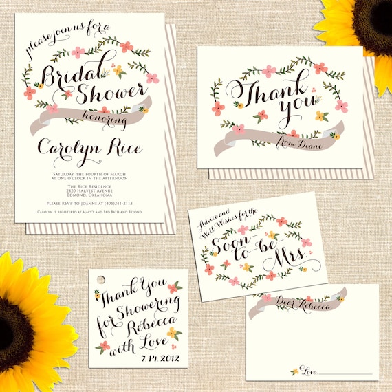 Carolina Bridal Shower Complete Set DIY PRINTABLE