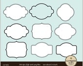 Clip art LABELS FRAMES digital file For scrapbooking invitation Commercial Use(CLP0056)
