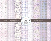 Digital Paper purple blossom -Vintage Grunge Texture for scrapbooking DIY invitation (DG096)