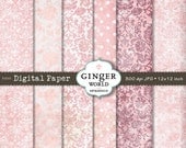 Vintage Pink Digital Paper pack with grunge texture (DG101)
