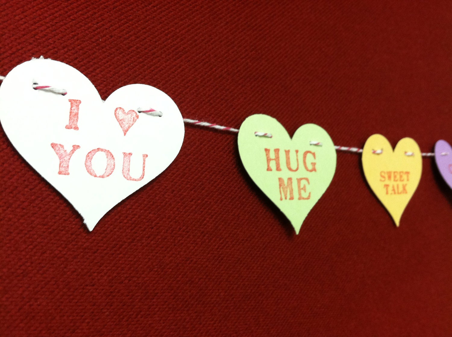 Heart Garland- Conversation Heart Valentine's Day Garland