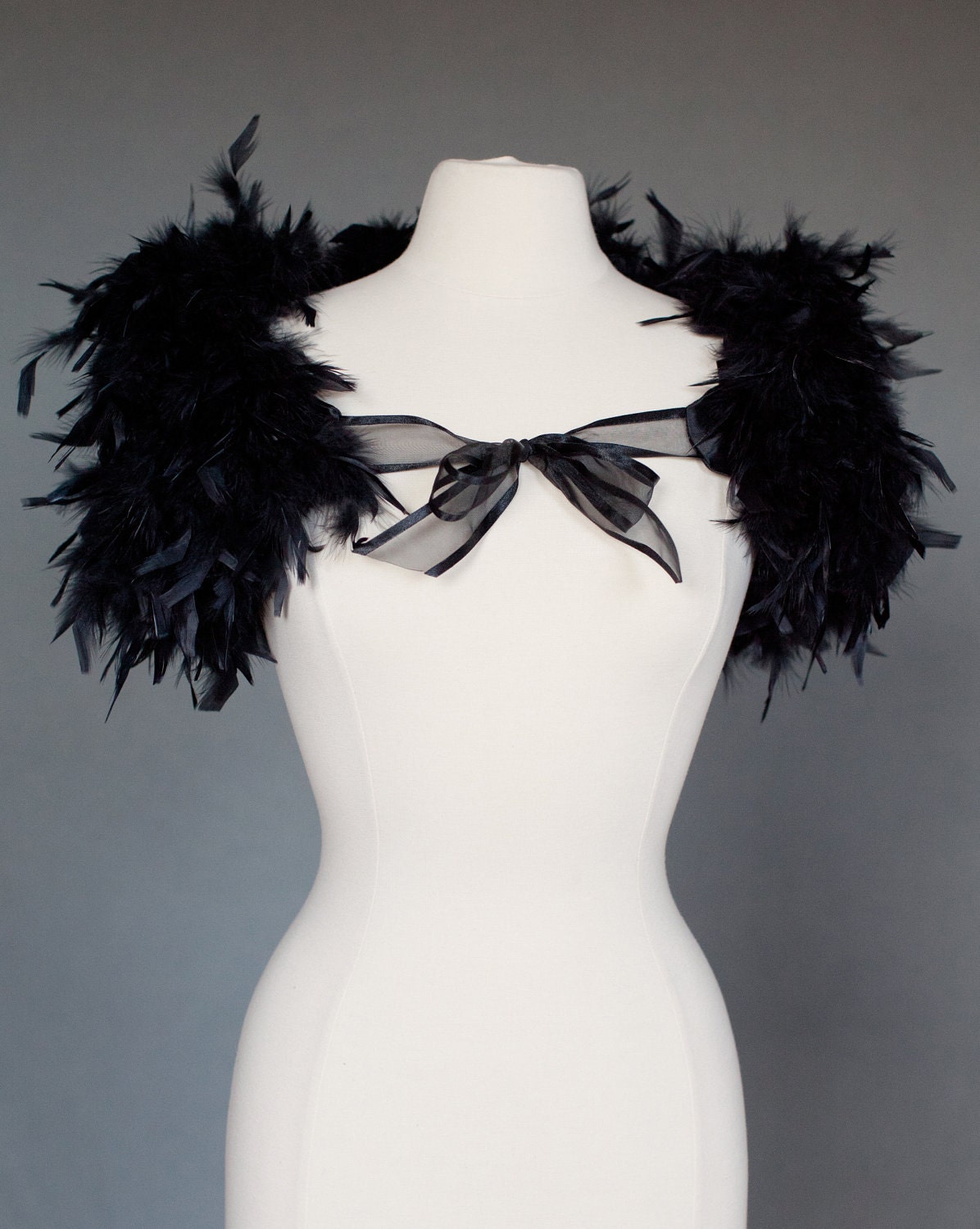 Sample Sale Black Chandelle Feather Cape