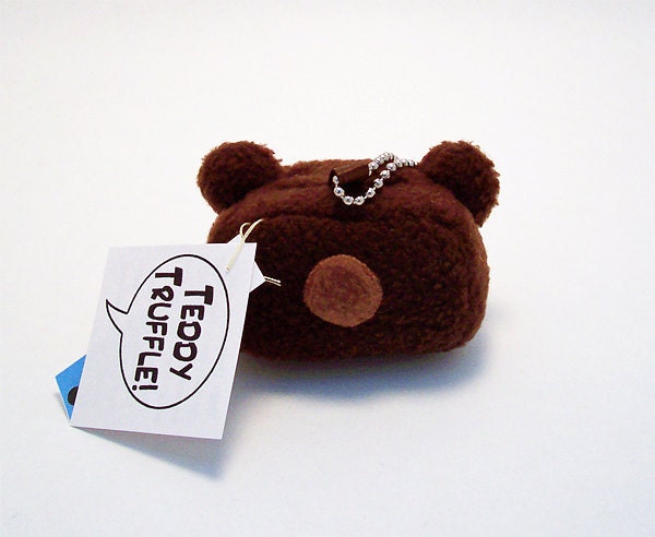 Baby Teddy Chocolate Truffle Bear Plushie Key chain kawaii stuffed toy in brown fleece