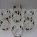 Atomic Mid Century Modern Black and Gold Diamond Roly Poly Set of Seven Glasses - Very Mad Men