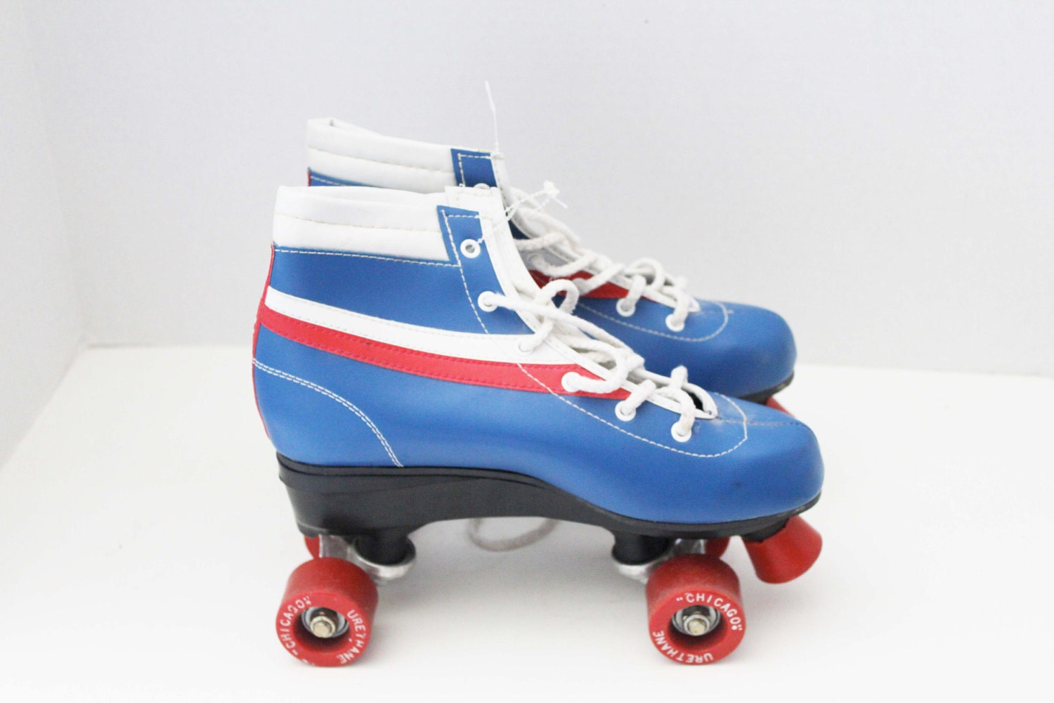 Old School Roller Skates in Red, White and Blue