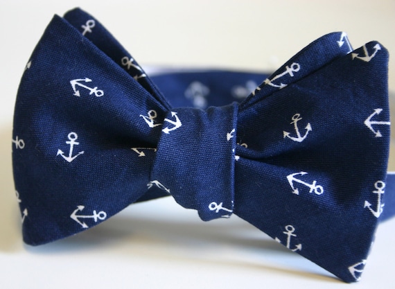 Anchors Away Navy Bow Tie