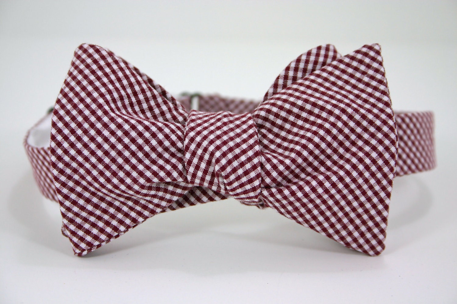 Garnet Check Bow Tie