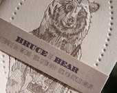 Bruce the Bear - Letterpress Card