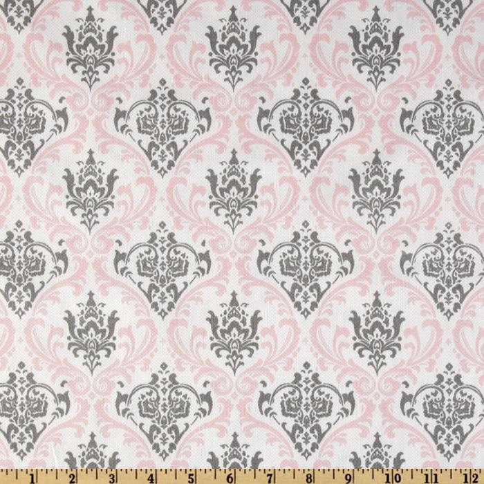 Pink and Gray damask with Gray or pink minky you choose- Infant car seat cover - Custom order