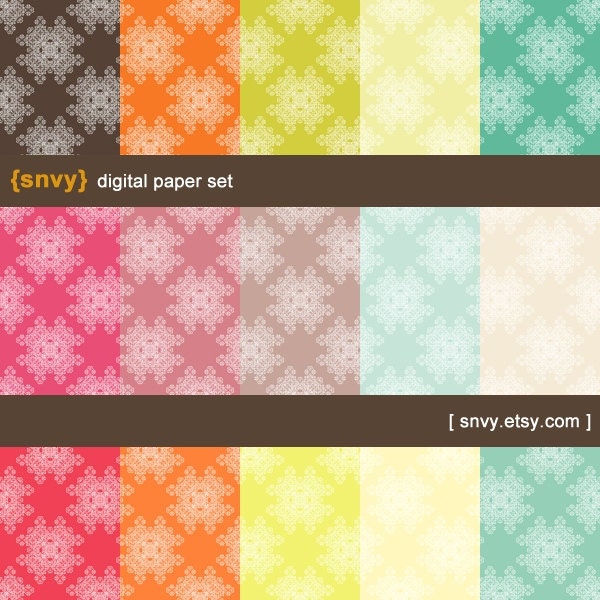 Relaxed - Digital Paper Pack (Set of 15 Papers) for Scrapbooking, invitation, photo cards - Personal and Commercial Use - 100012E