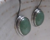 Sterling silver drop earrings with aventurine