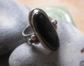 Sterling silver ring with onyx - your size