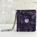 Mini notebook - key chain with heart gift unisex felted purple heart mini journal, shabby chic paper