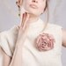 Blush pink brooch rose felted shell pastel dusty pale peach flower cream white wedding bridesmaid winter neutral
