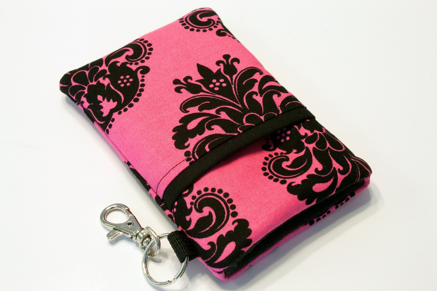 Fabric Smartphone Pouch, iPhone 5 Pouch, Iphone 4 4s Pouch, Iphone Pouch, ipod Pouch, Teenage Girl Gift, Samsung Galaxy, HTC-Pink damask