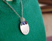 Personalized Hand Stamped Necklace - Initial - Bride & Groom - Anniversary Necklace