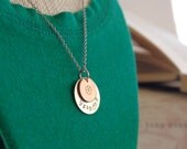 Personalized Hand Stamped Necklace - Grandma Flower Necklace - Mother's Necklace