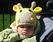 PDF Giraffe Beanie  DOWNLOADABLE Crochet Pattern No024