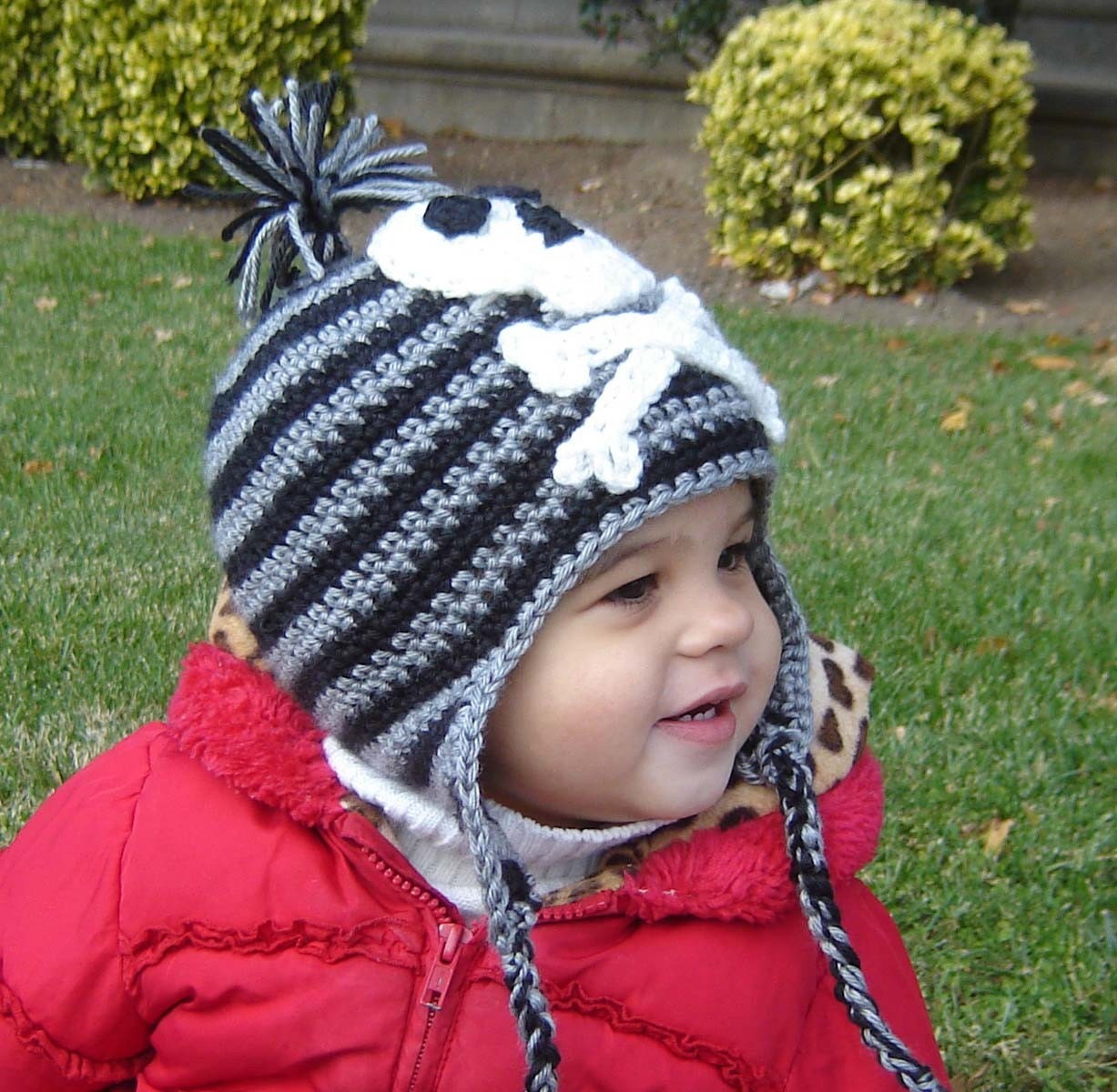 PDF Instant Download Crochet Pattern No 067 Pirate Earflap Hat ALL Sizes Baby Toddler Child Adult