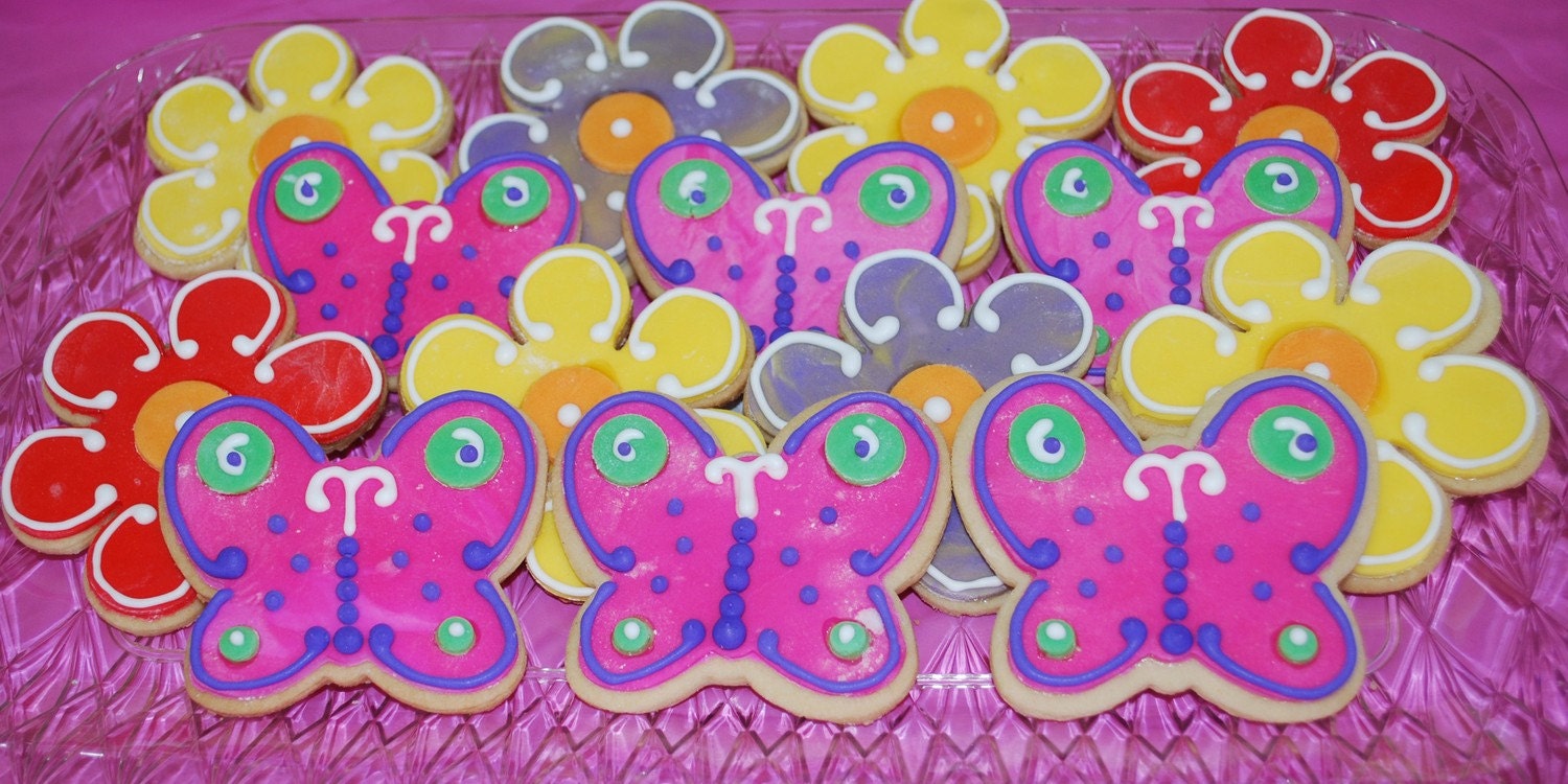 Butterfly Garden Cookies Daisies and Butterflies (12)