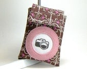 Camera Case / Pouch for Camera / Brown Lovebirds Fabric