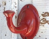 Country Red Wall Hook -Rustic Cast Iron - Dog Leash Holder -Vintage Inspired- Metal Wall Decor-Romantic Gifts-Sprimg-April Trends