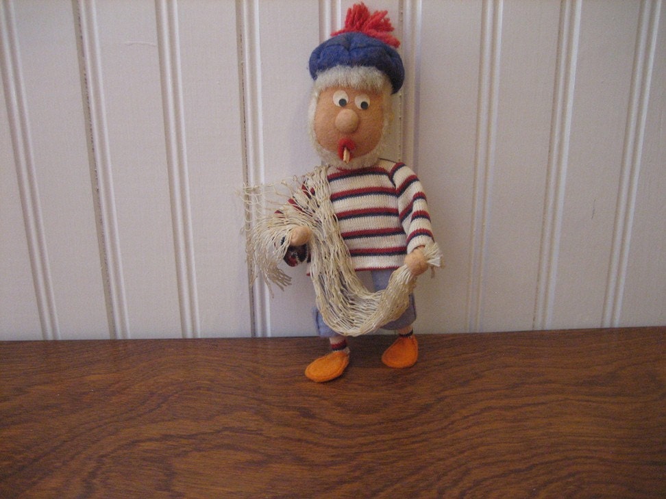 Vintage Nautical Fisherman Doll Decor