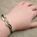 Infinity Charm Bracelet in Silver Tone Metal & Leather - Mobius Strip - Memorial Jewelry - Eternal - Black and White - LAST ONE