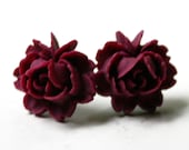 Red Rose Earrings - Stud Earrings