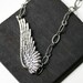 3-in-1 Steampunk Angel Wing Choker Necklace in Antique Silver