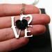 Love Letters Necklace With Black Rose