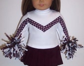 Maroon Cheerleader Outfit for American Girl/Bitty Baby Dolls
