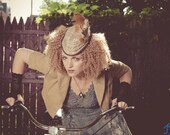 Blue brown plaid ladies cap
