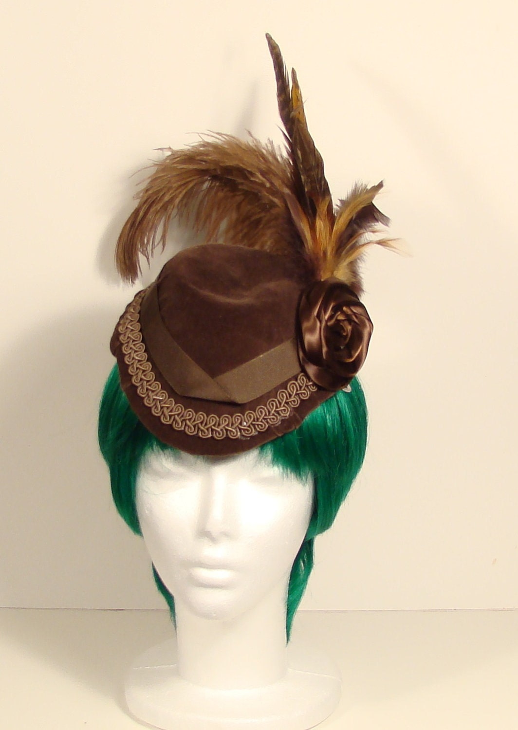 Brown Velvet Steampunk Cap
