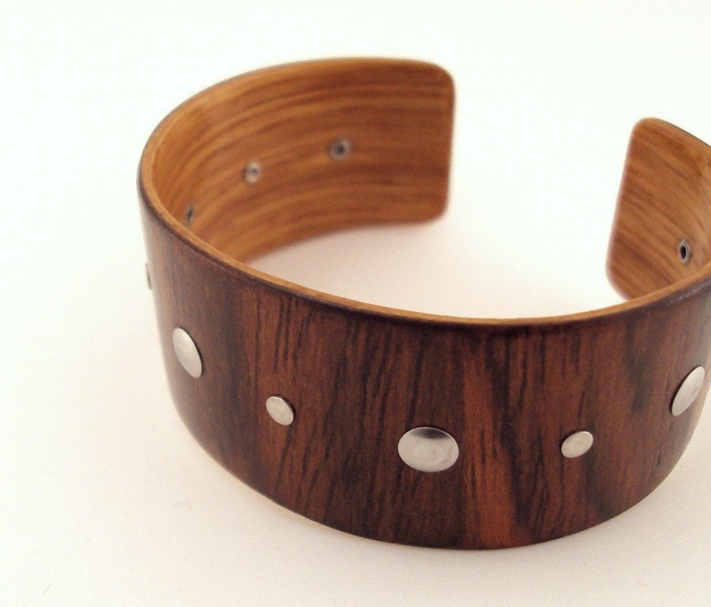 Rosewood Bracelet, Stainless Steel Accents, Eco Style