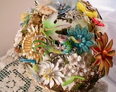 Wild Flowers Vintage Brooch Bridal Bouquet