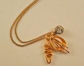 Mid Century Mod Repurposed Vintage Jewelry Pendant one of a kind