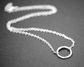 Circle Necklace in SILVER - Eternal Hammered Circle Necklace