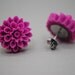 Fuchsia Magenta MUM Chrysanthemum Stud Earrings