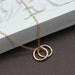 Double Circle Necklace - 24K Gold Vermeil Double Rings, Best Friends, Sister Necklace, Mother Necklace, Bridesmaids Jewelry