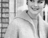 Women's 1960s Short Mohair Car Coat -- PDF KNITTING PATTERN