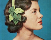 Women's Retro Crochet Clip-on Hat with Leaf Detail -- PDF CROCHET PATTERN