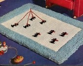 Child's 1940s Vintage Crocheted Rug -- Scotty -- PDF CROCHET PATTERN