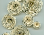Music Note Rose Spiral Paper Flowers for Weddings, Bouquets, Events and Crafts