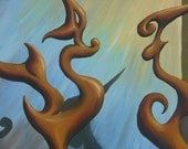 Original Surreal Figure Oil Painting - "Campbell and Banks"