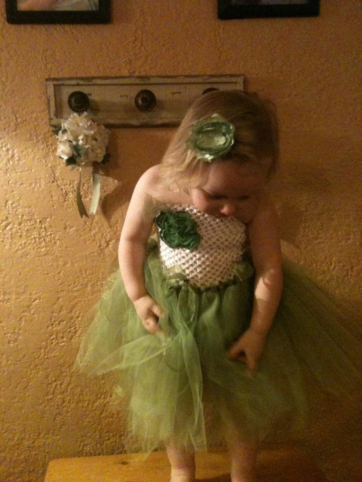 St Patricks Day Tutu Green and White Custom Made dress